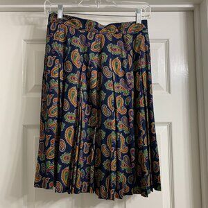 Liz Sport Women's Vintage Blue Paisley Print Skirt, Size 8